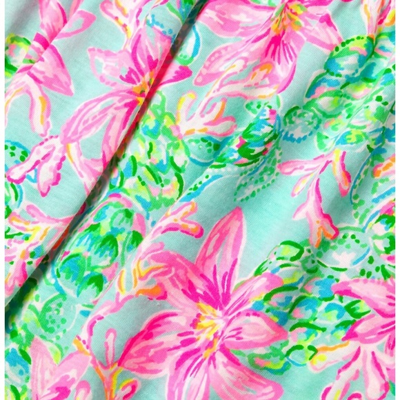 Lilly Pulitzer Jodee Ruffle Sleeve Swing Floral Top - Surf Blue So Shellegant - Picture 13 of 15